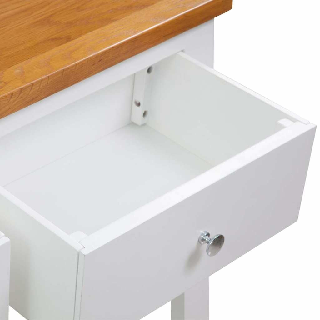Solid Oak Wood Console Table with 2 Drawers P699
