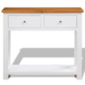 Solid Oak Wood Console Table with 2 Drawers P699
