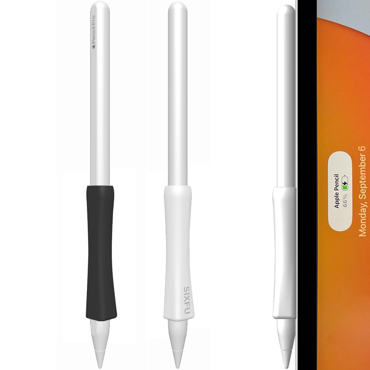 Black White 2 PCS Stylus Pen Grip P247459