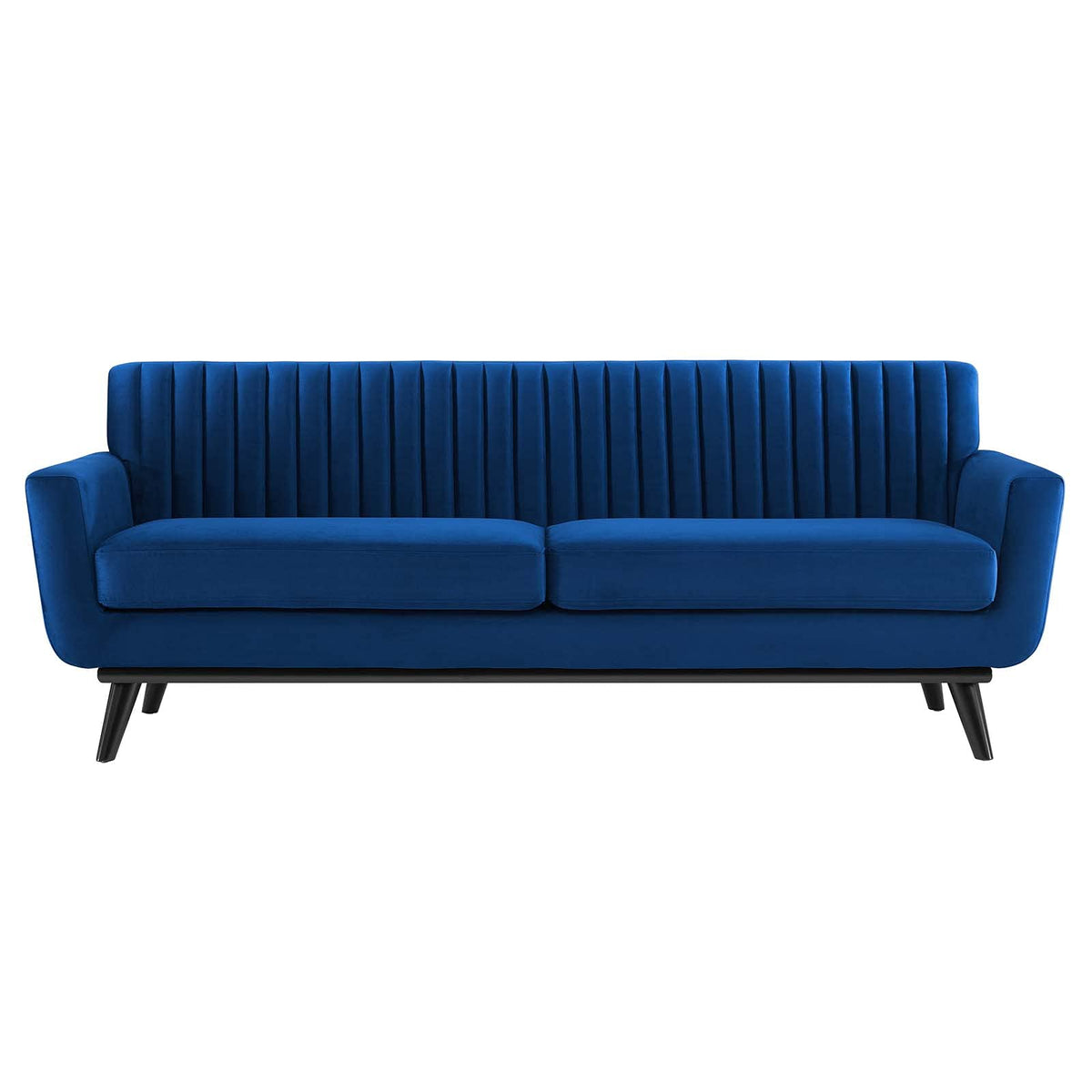 Navy Channel Tufted Performance Velvet Sofa S114983