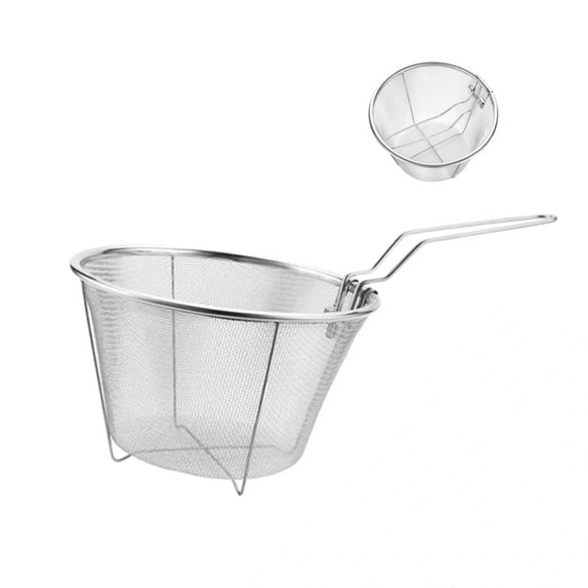 7-Inch Round Stainless Steel Deep Fryer Basket F558