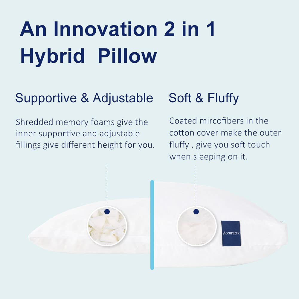King Size Set of 2 Adjustable Hybrid Pillow X1351