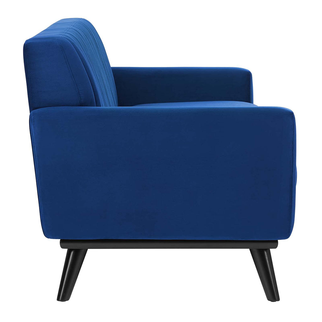 Navy Channel Tufted Performance Velvet Sofa S114983