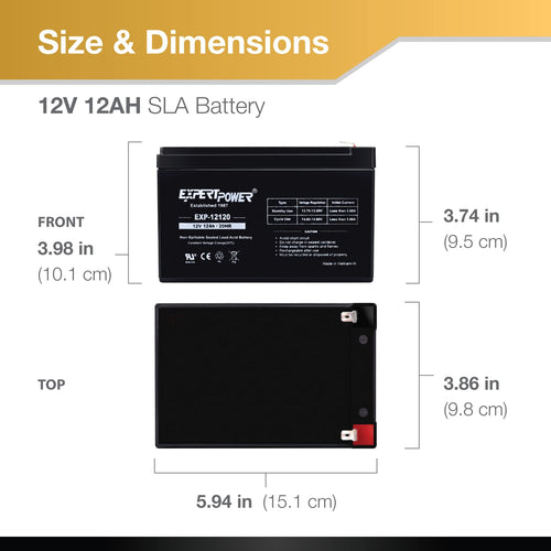 12V 12Ah Rechargeable Sealed Lead Acid AGM Battery with F2 Terminals I257