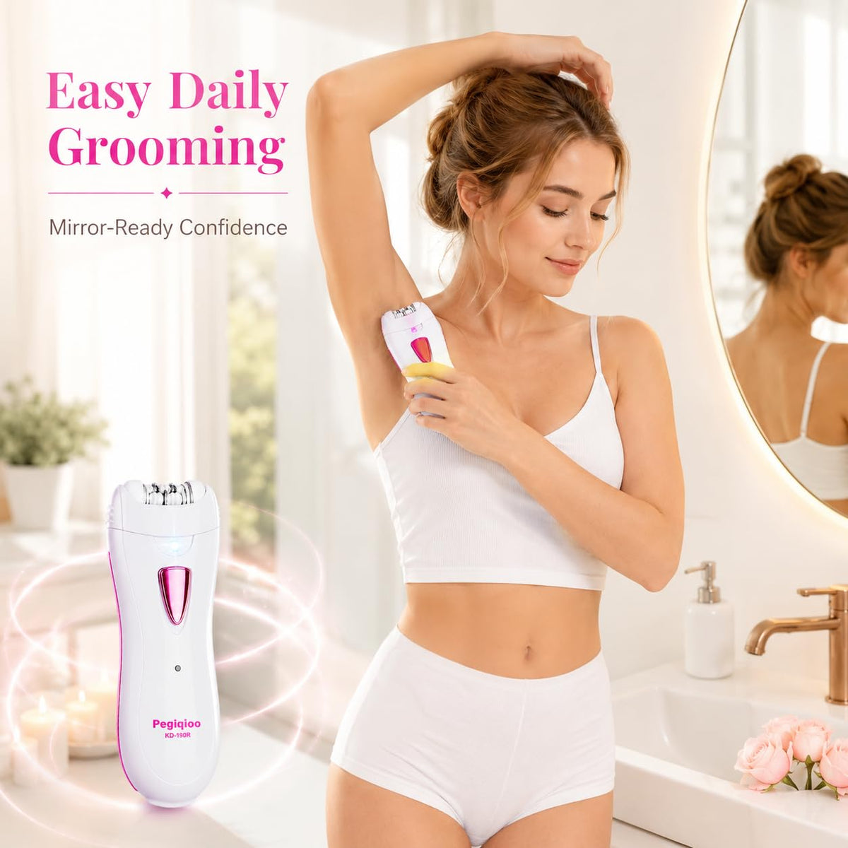 Facial Epilator with LED Light, Portable Rechargeable Body Epilator U729023