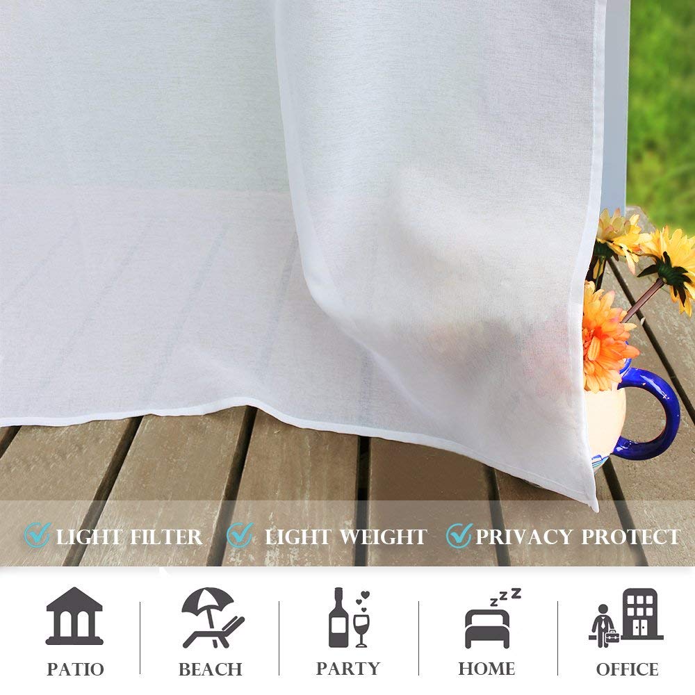 Waterproof Semi-Sheer Outdoor Curtains T373110
