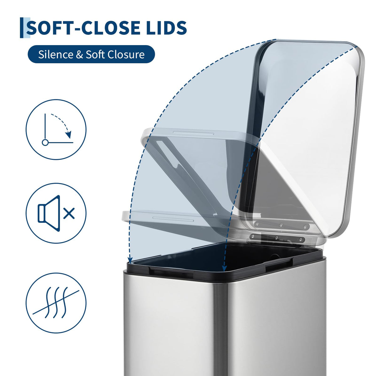 13.2 Gallon Stainless Steel Step Trash Can F213