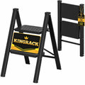2 Step Folding Ladder with Non-Slip Wide Pedals and Safety Lock, Black T36399