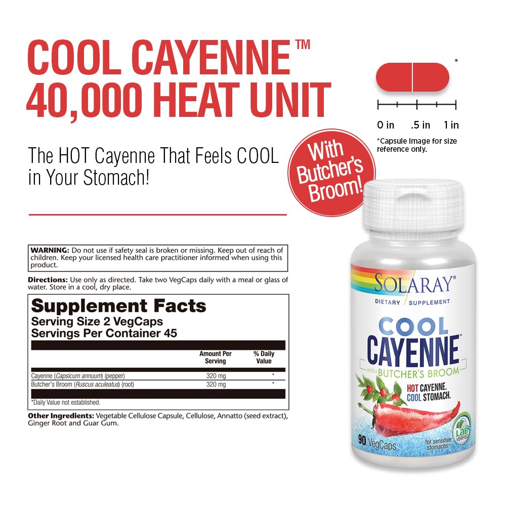 Cool Cayenne Pepper 40,000 HU 90 VegCaps G26914