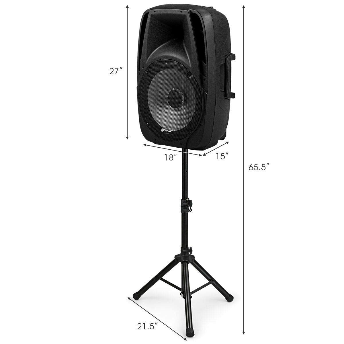 15" 1500W 2-Way Portable PA Speaker System F202358