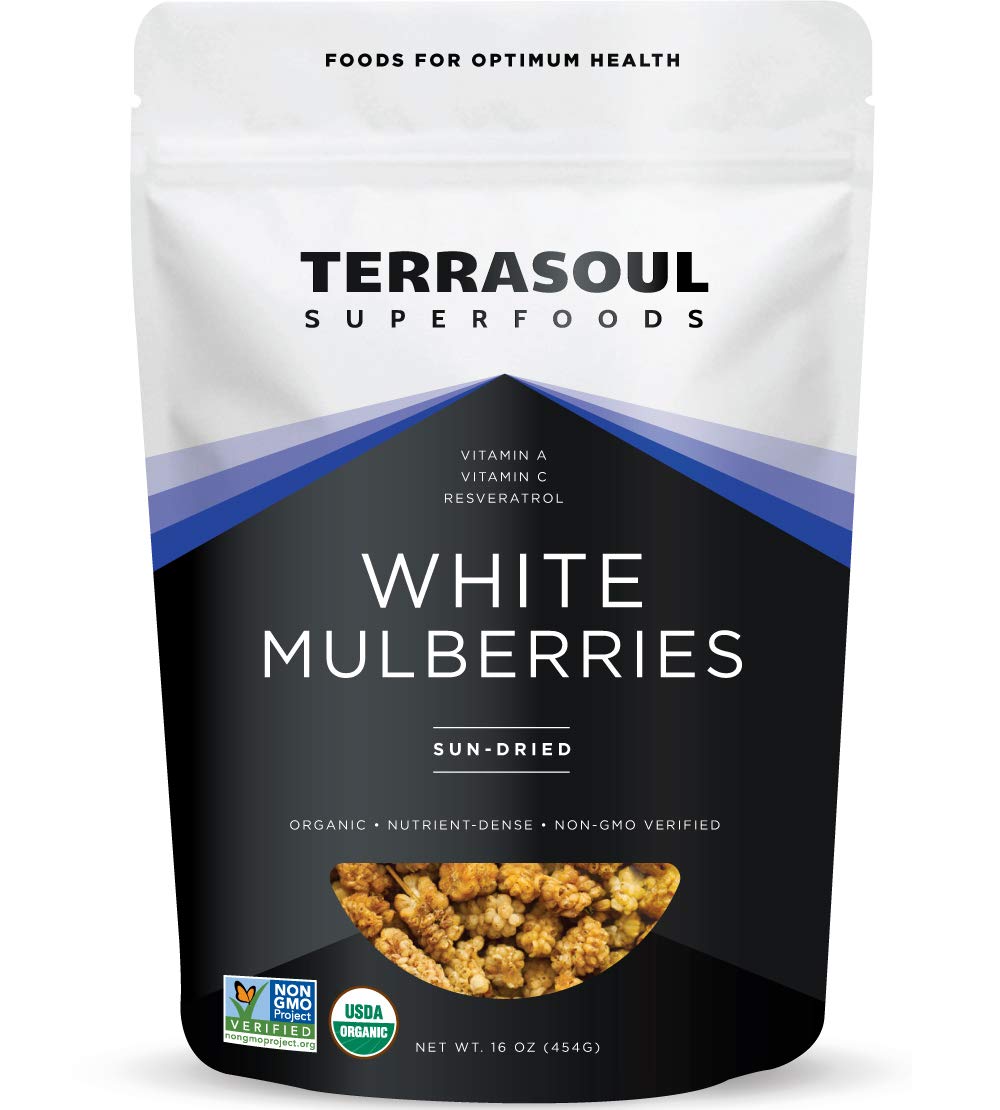 Organic Sun-dried White Mulberries, 2 Lbs (Pack of 2) W329833