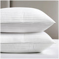 King Size Set of 2 Striped White Pillows C79780