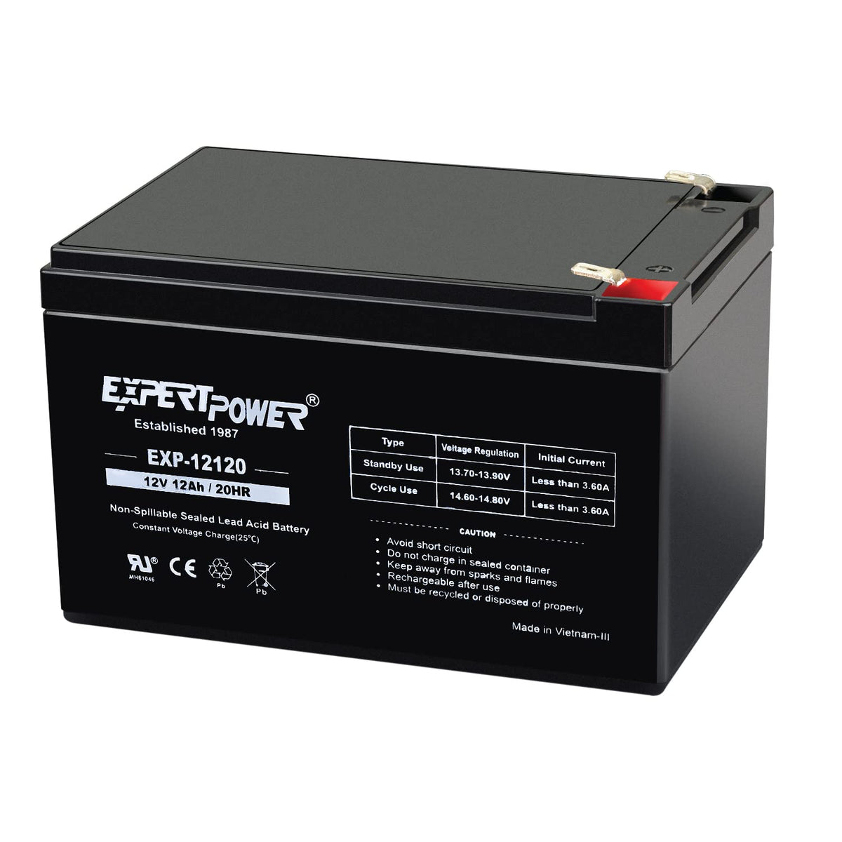 12V 12Ah Rechargeable Sealed Lead Acid AGM Battery with F2 Terminals I257