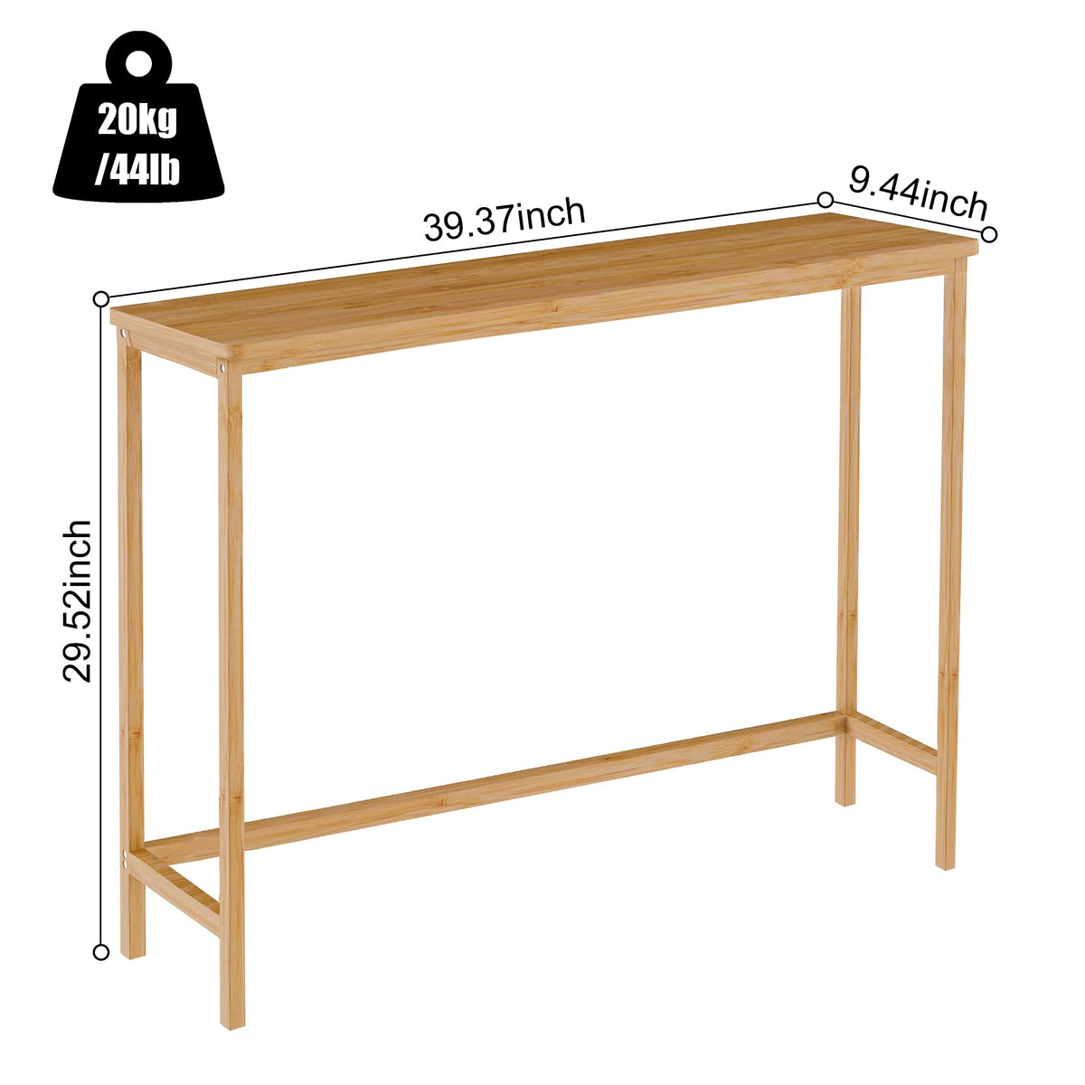 39" Natural Bamboo Console Table Y3009