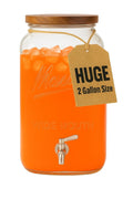 2 Gallon Glass Beverage Dispenser with Wooden Lid A3311