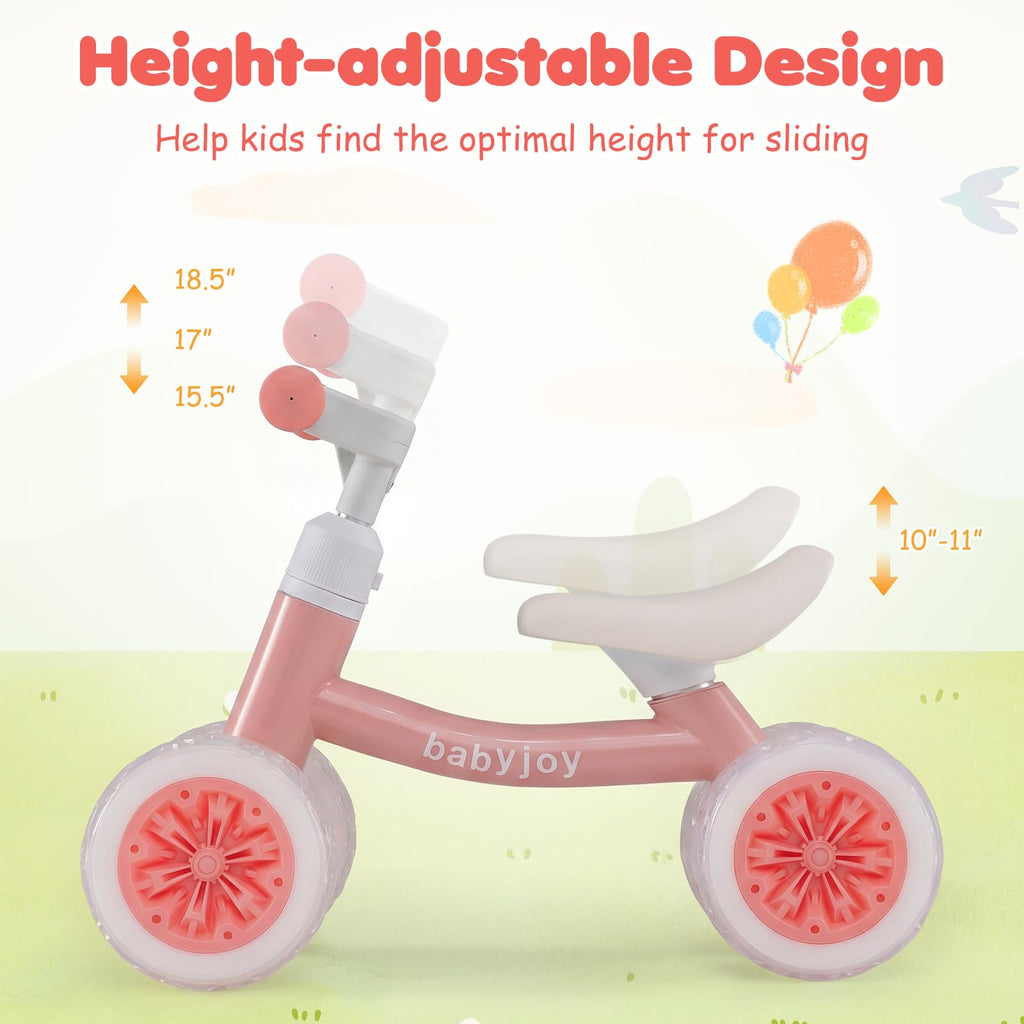 4 Wheels Toddler Balance Bike with Adjustable Handlebar & Seat F440