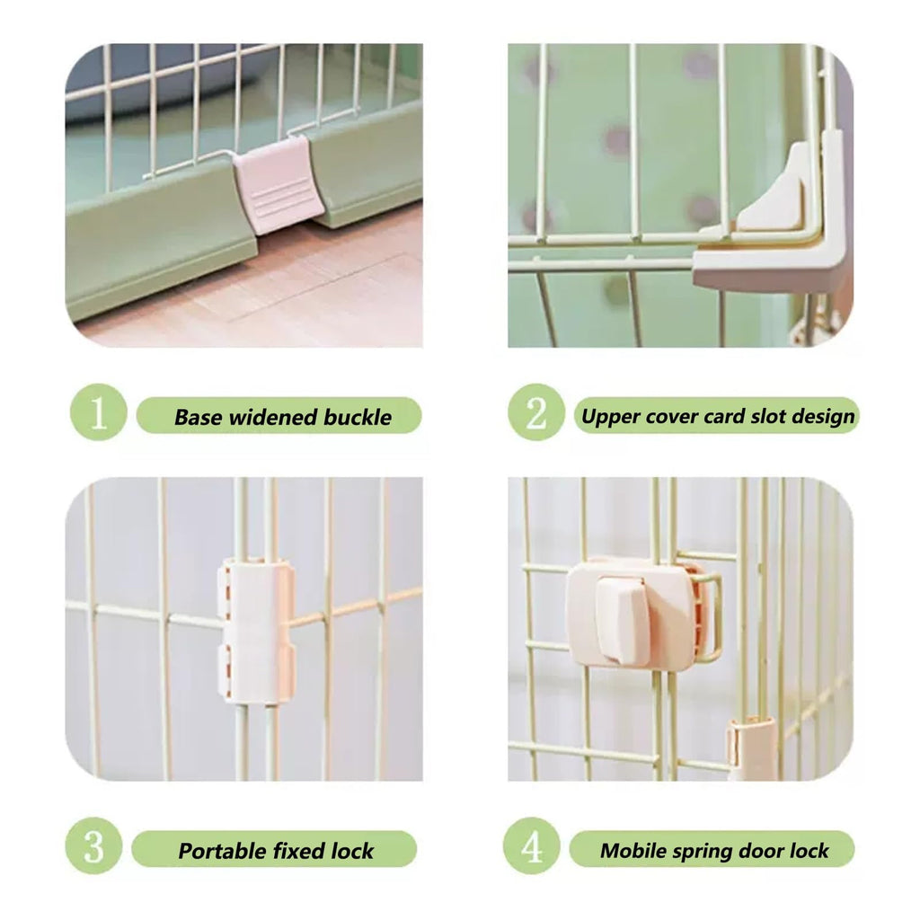3/4-Tier Wire Cat Cage Playpen with Hammock and Platforms L149851