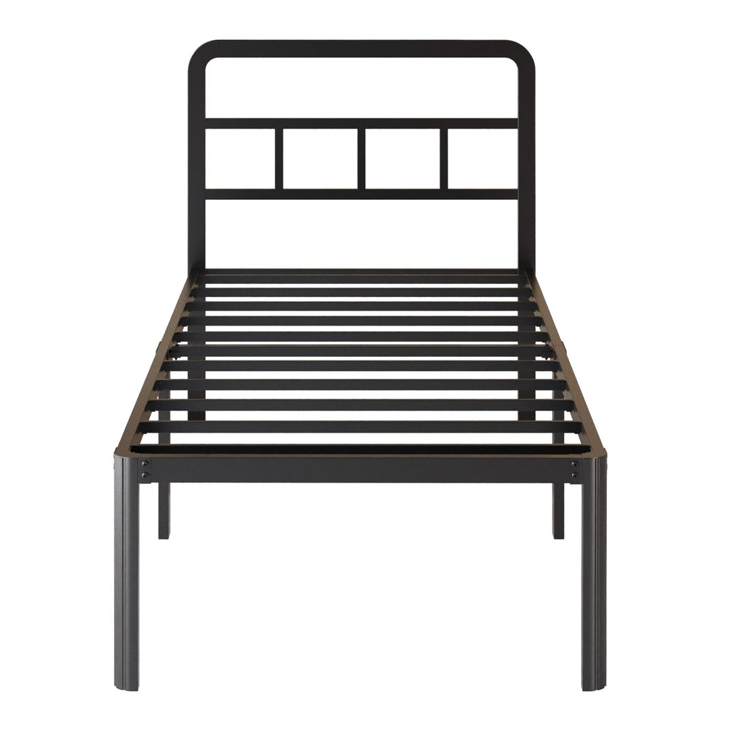 18 Inch Twin XL Black Metal Bed Frame with Headboard A338238