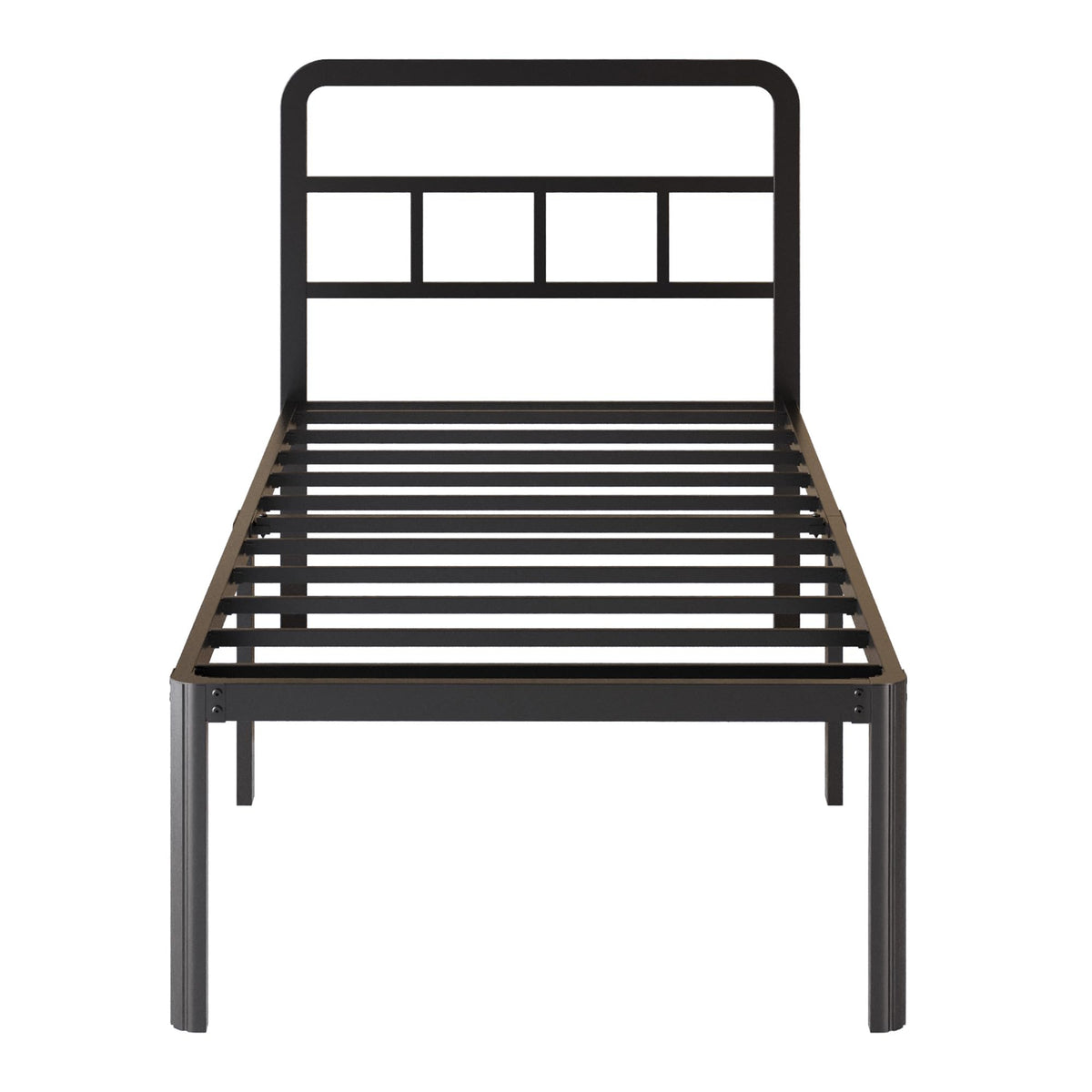 18 Inch Twin XL Black Metal Bed Frame with Headboard A338238