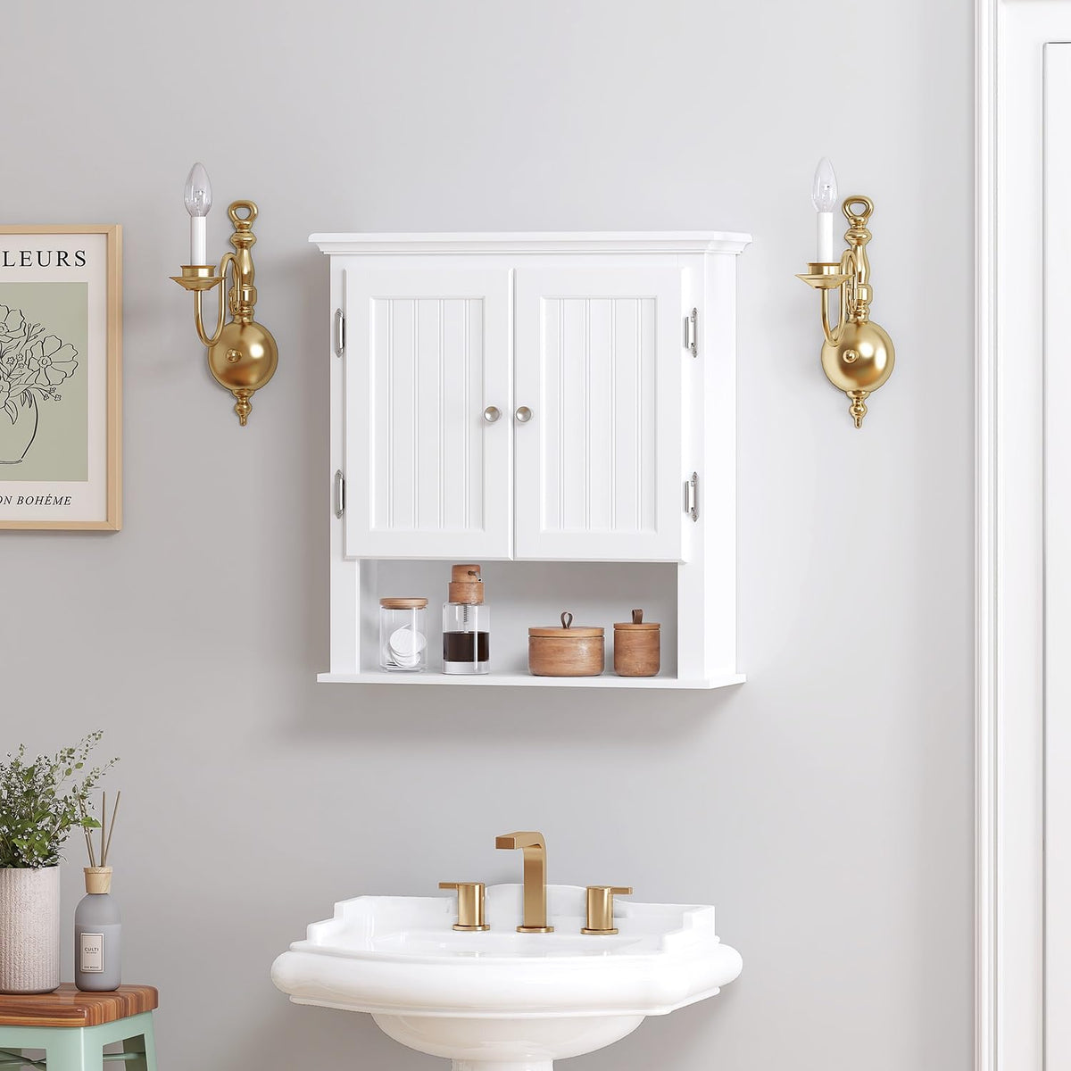 White Wall-Mounted Bathroom Cabinet B465045