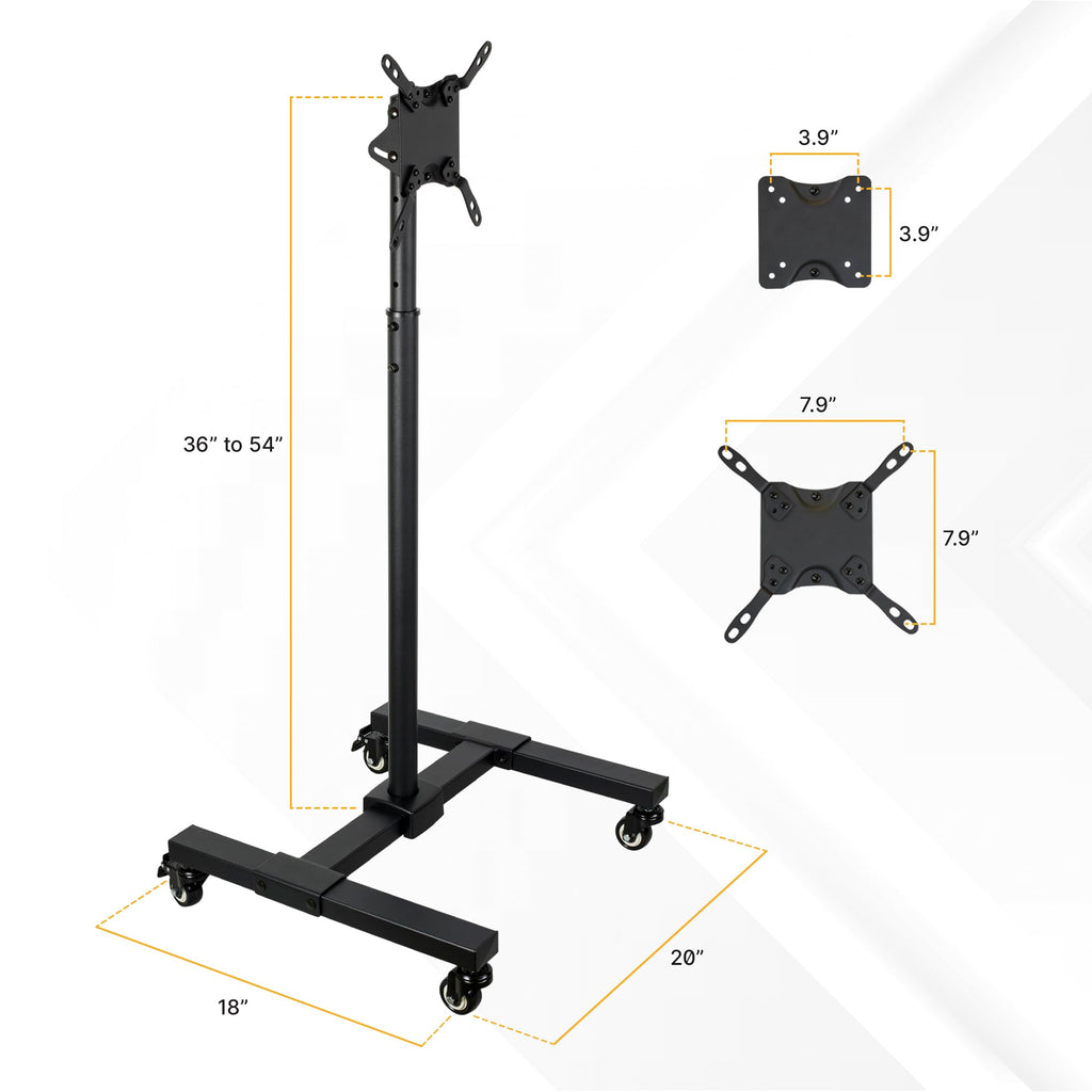 Black Mobile TV Stand with Locking Wheels Y590928