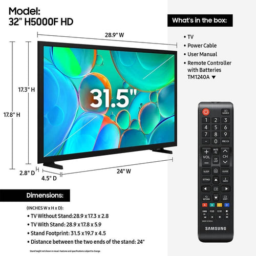 32-Inch Smart LED TV with HDMI Cable U584734