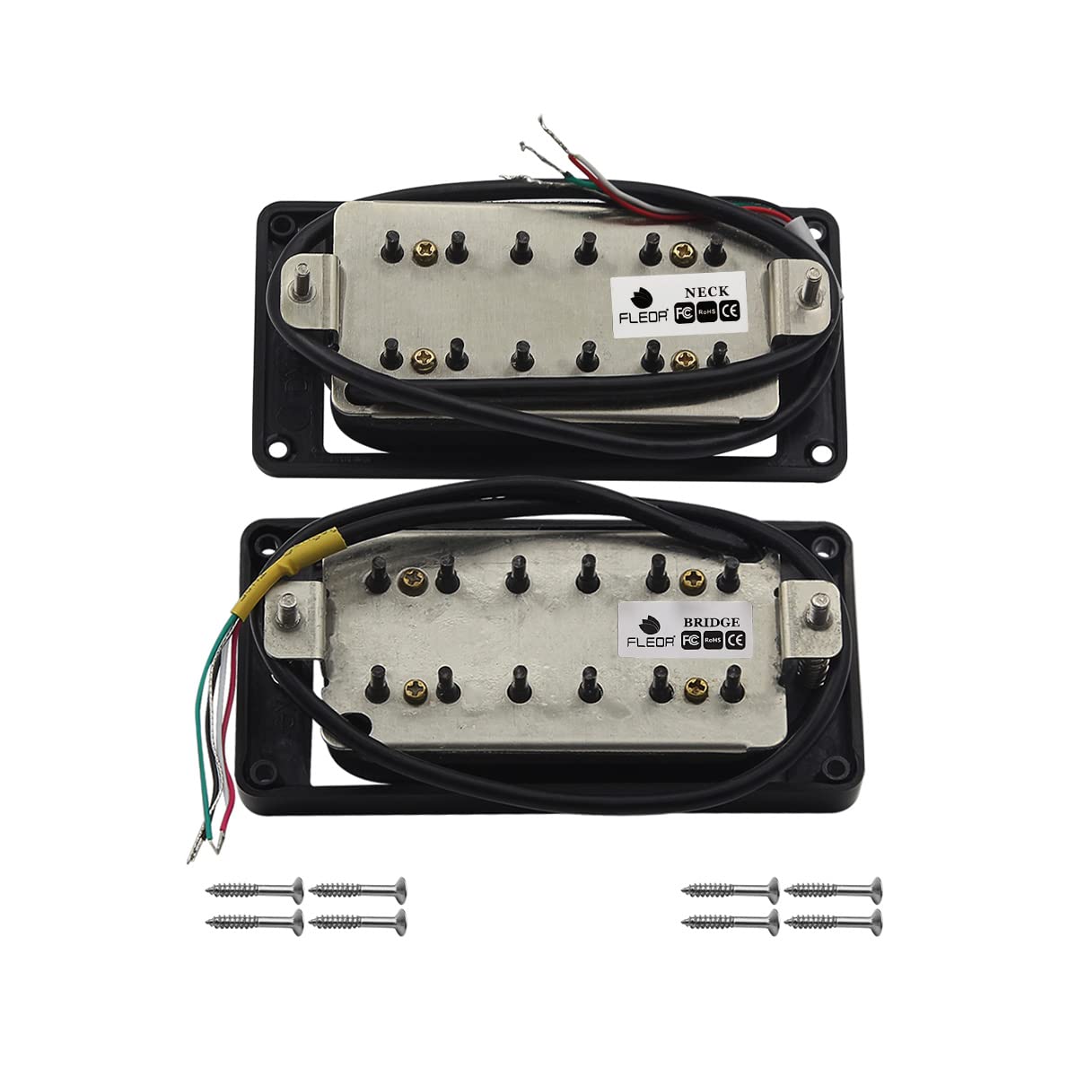 Alnico 5 Electric Guitar Humbucker Pickup Set Black N124