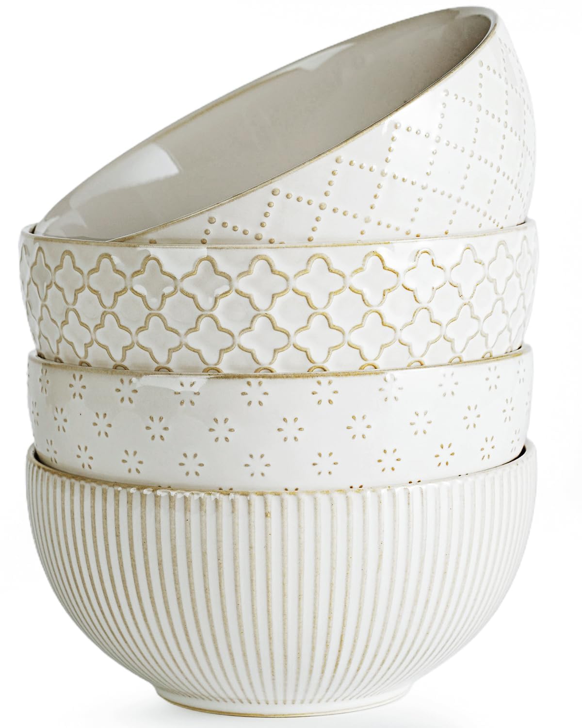 Ceramic Soup Bowls Set of 4 6.1 inch 30 oz L30146
