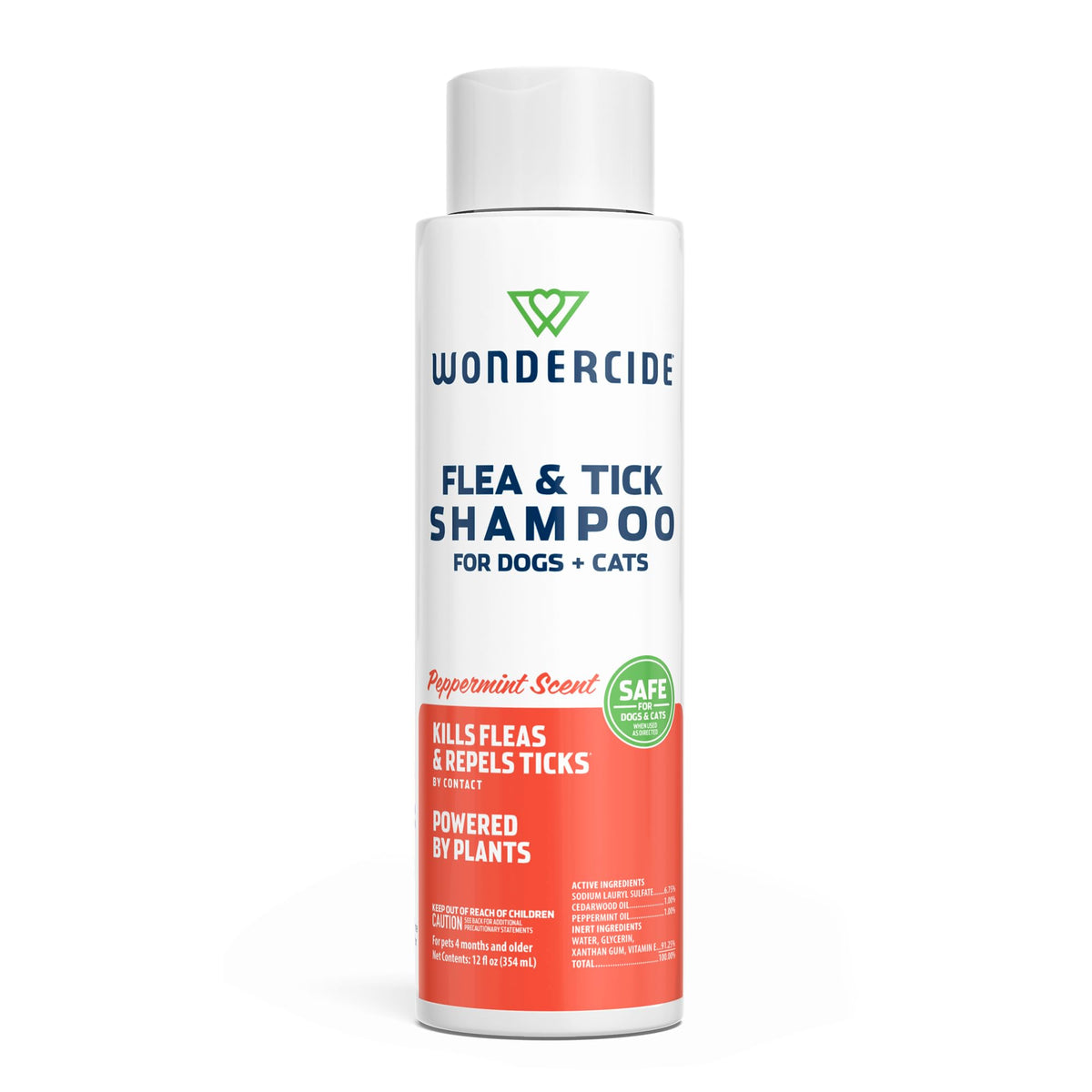 Flea & Tick Shampoo for Dogs and Cats Peppermint 12 Fl oz Q577