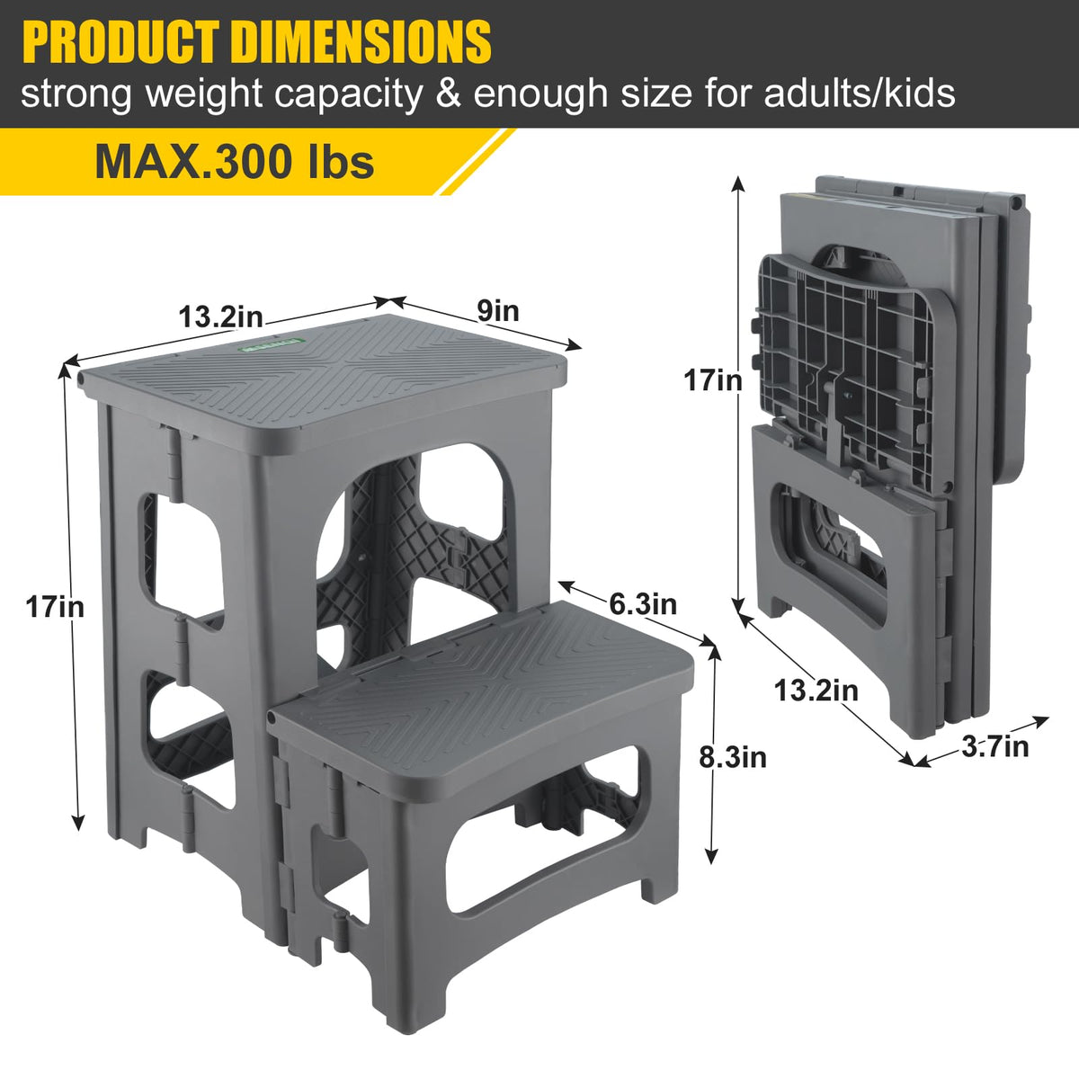 Folding 2-Step Non-Slip Step Stool B160
