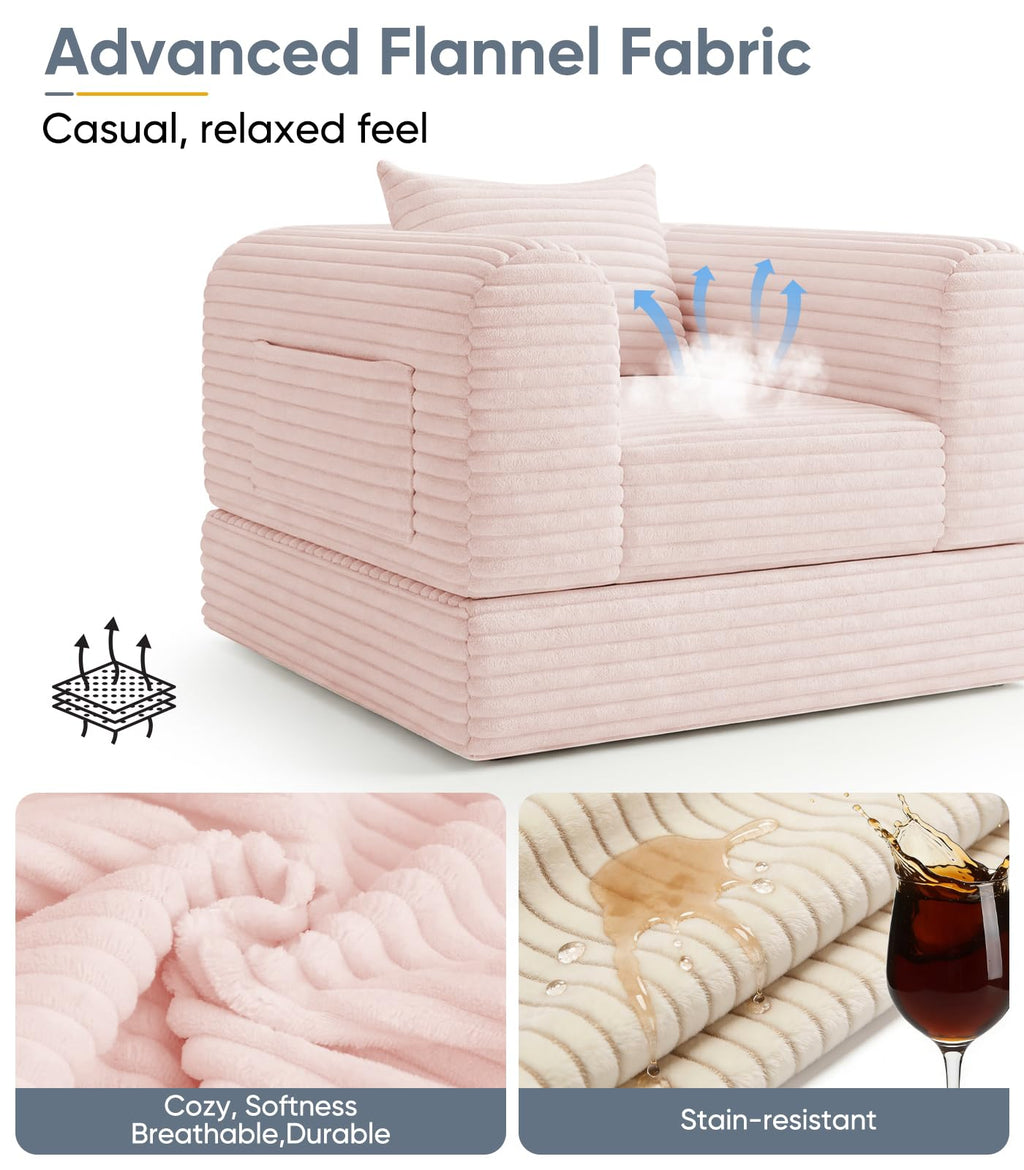 2 in 1 Convertible Sleeper Chair Folding Sofa Bed H3474