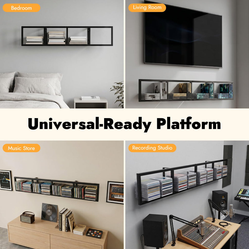 5Pcs Wall Mount Media Storage Rack T985240