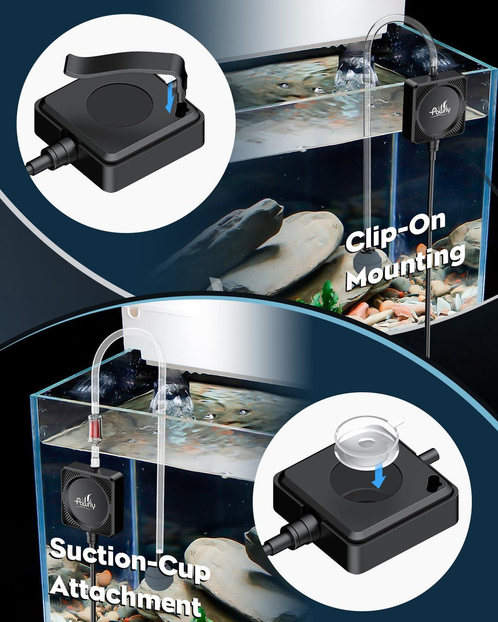 Nano Silent Aquarium Air Pump, 1.3 W 450 mL/min I964