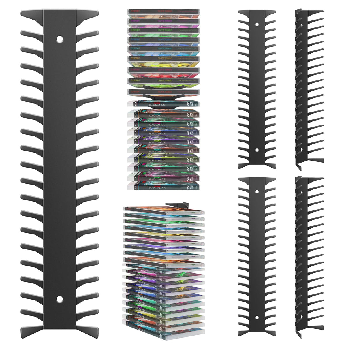 4 Pack Wall Mount Metal DVD Shelf T2477