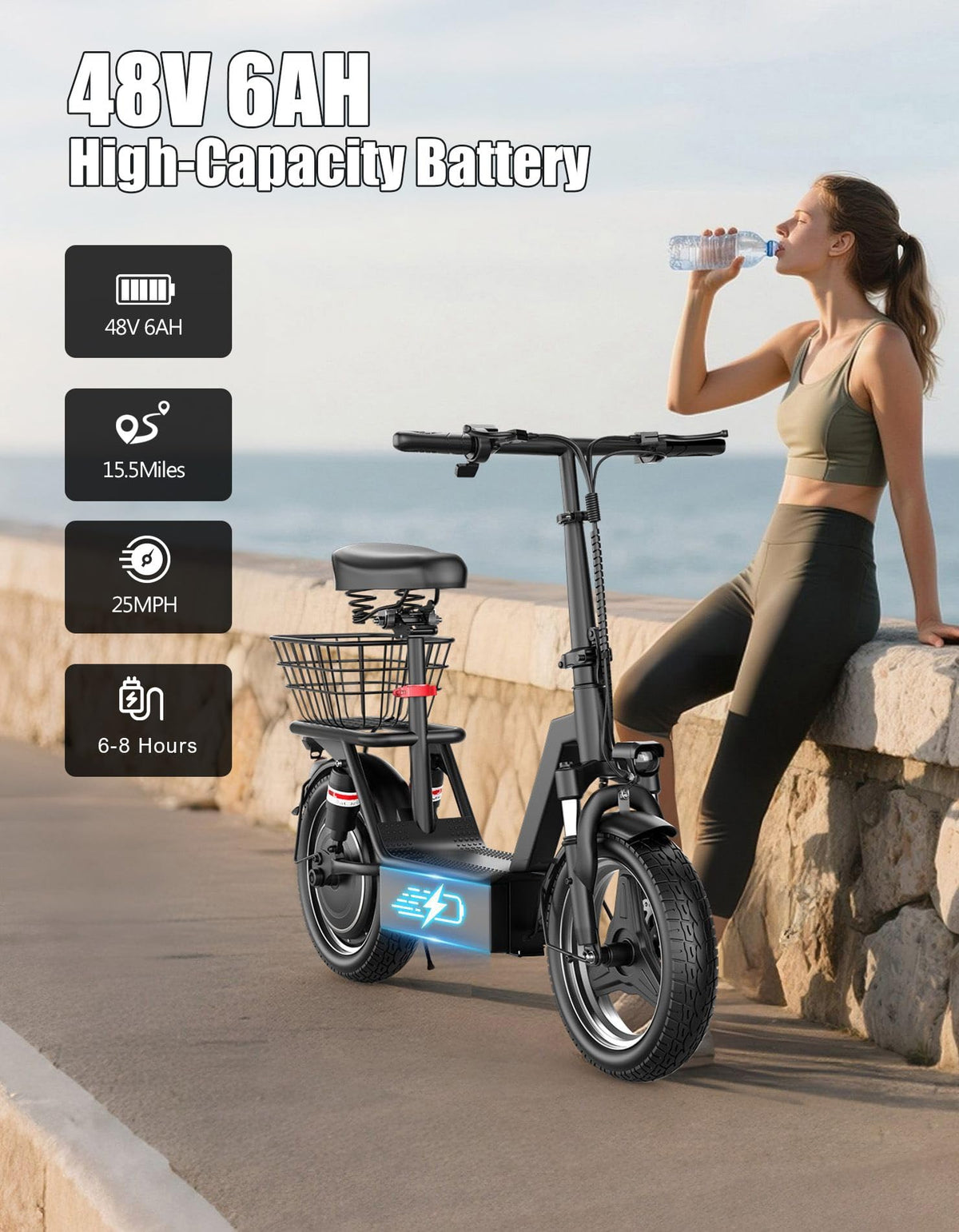 Foldable Electric Scooter with Seat R81378