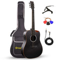 41” Black Spruce Wood Electro-Acoustic Guitar with Built-in Pickup B109610