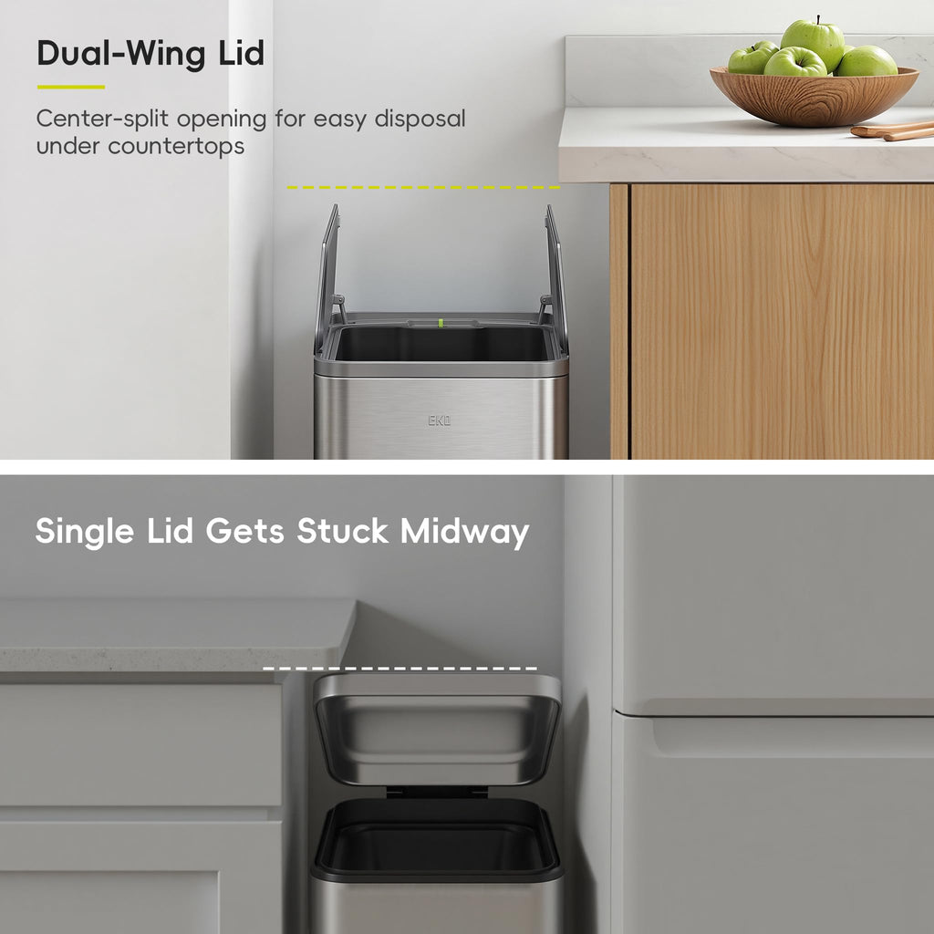 50L Stainless Steel Slim Step Trash Can E601