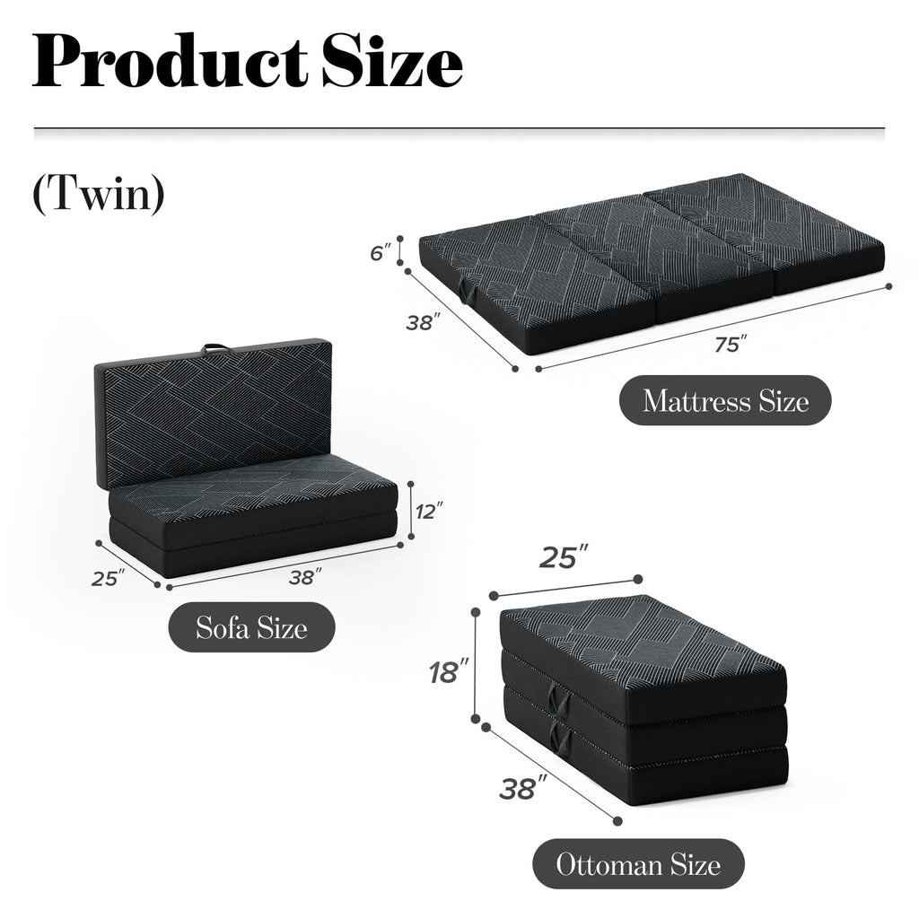 Folding Mattress Twin Size 6 Inch R8023