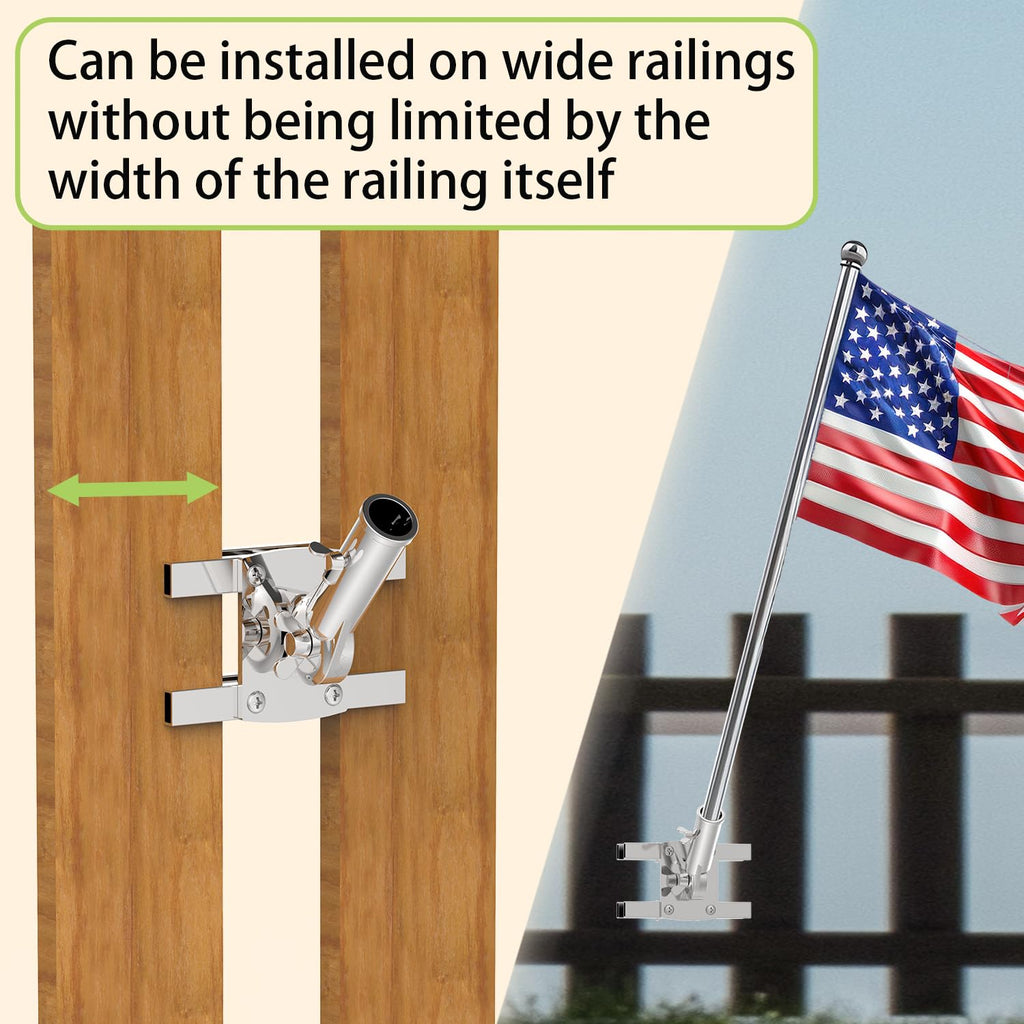 316 Stainless Steel Flagpole Holder for 1-Inch Flagpoles T65563