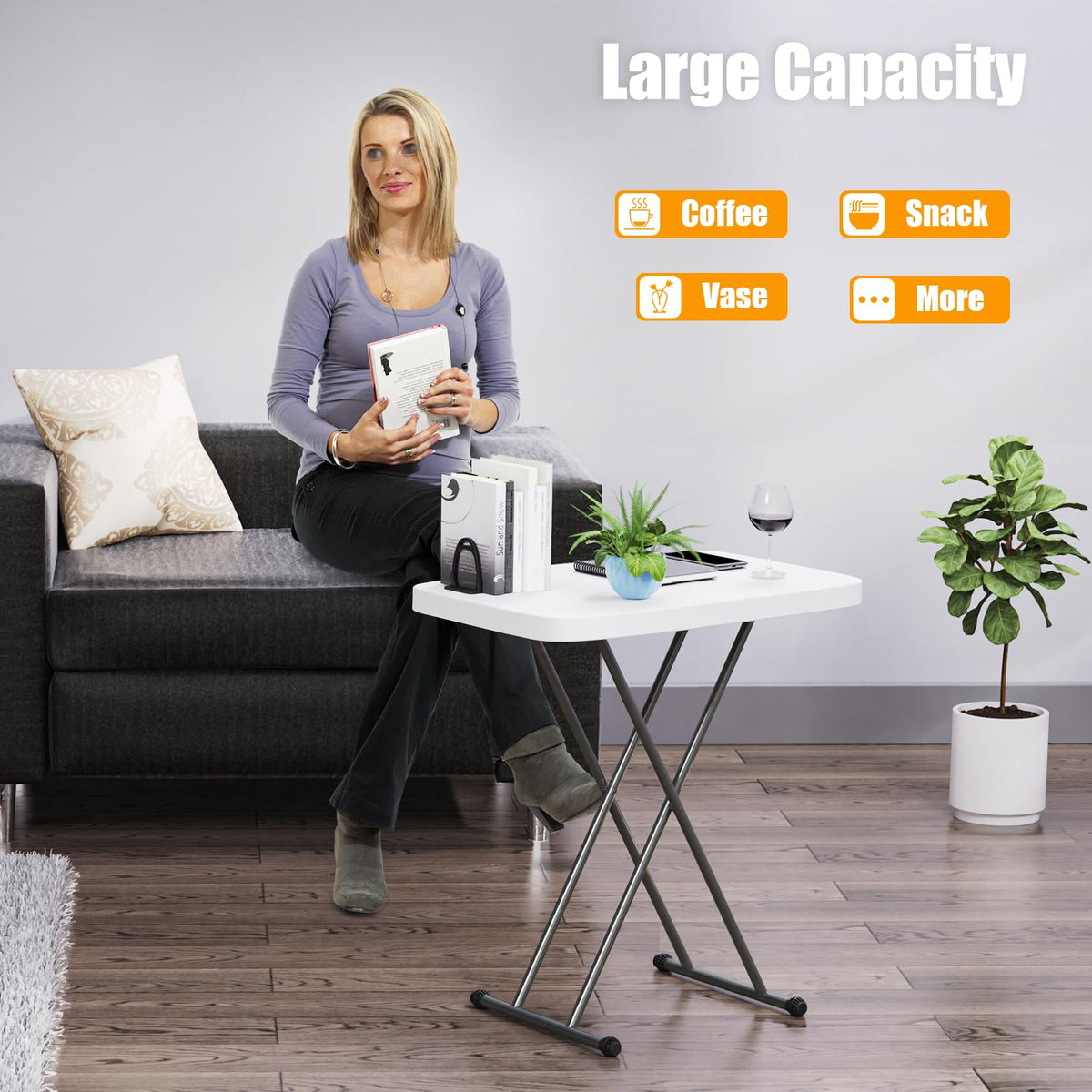 White 30" Folding Table B501742