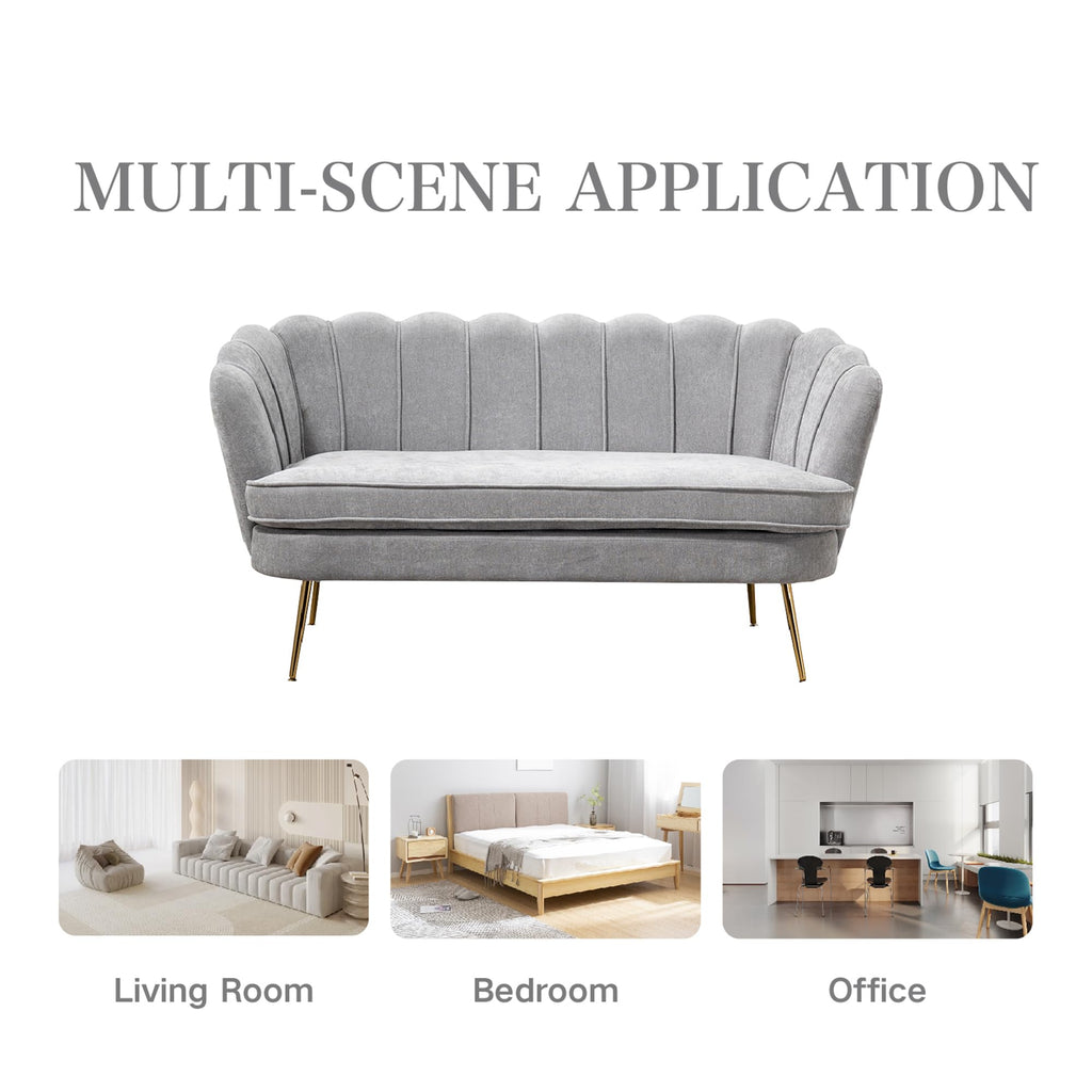 Light Grey Upholstered 2-Seater Loveseat V347382