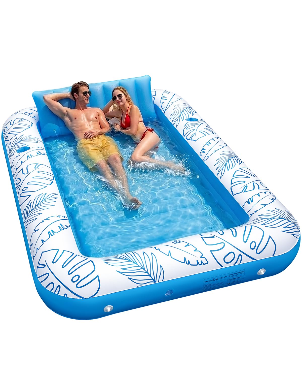 Inflatable Tanning Pool Float with Lights and Pillow D324