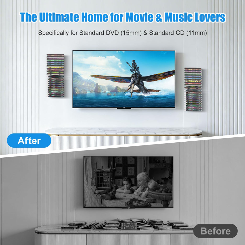 4 Pack Wall Mount Metal DVD Shelf T2477