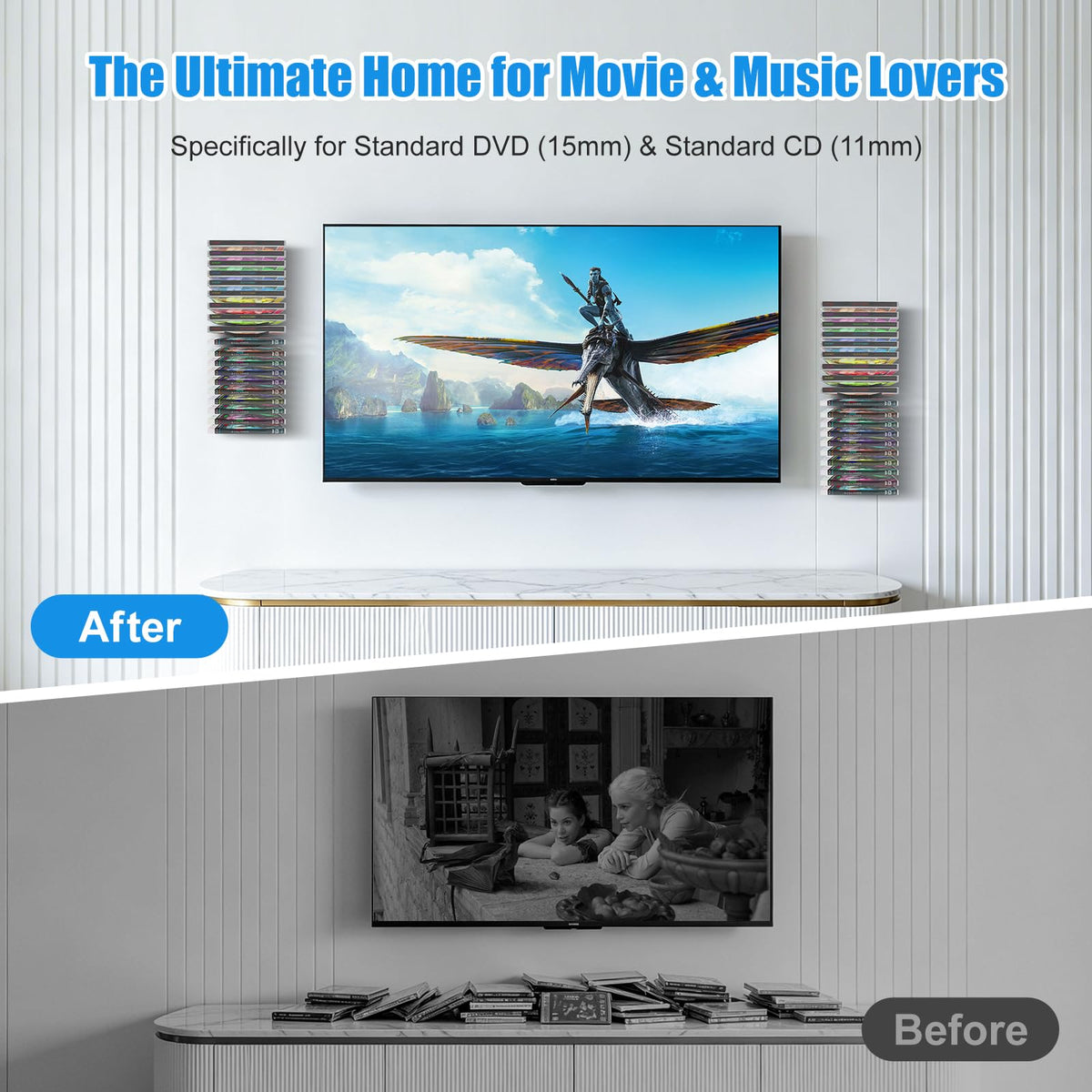 4 Pack Wall Mount Metal DVD Shelf T2477