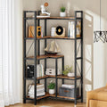 5-Tier L-Shaped Corner Bookshelf with Metal Frame F1566