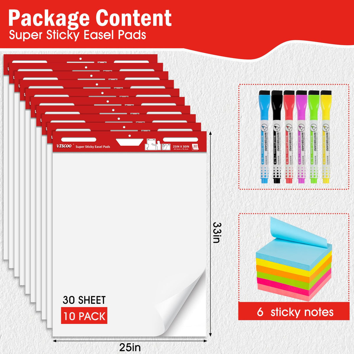 Thickened Sticky Easel Pad 25x30In 10 Pack L777273
