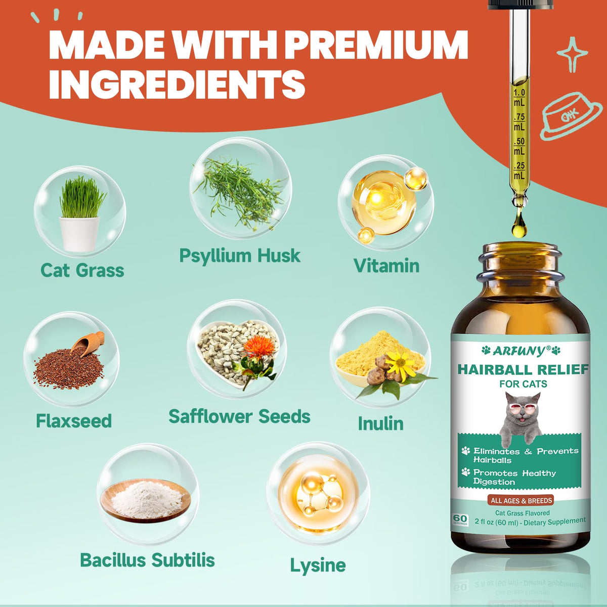 Hairball Treatment for Cats 120ML S9311