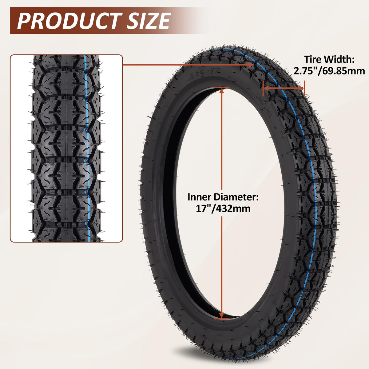 70/100-17 Tire and Inner Tube Set A5291
