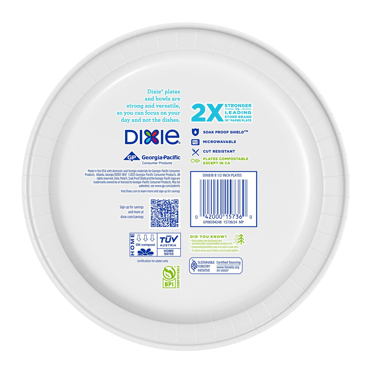8.5 Inch 90 Count Disposable Paper Plates Z366920
