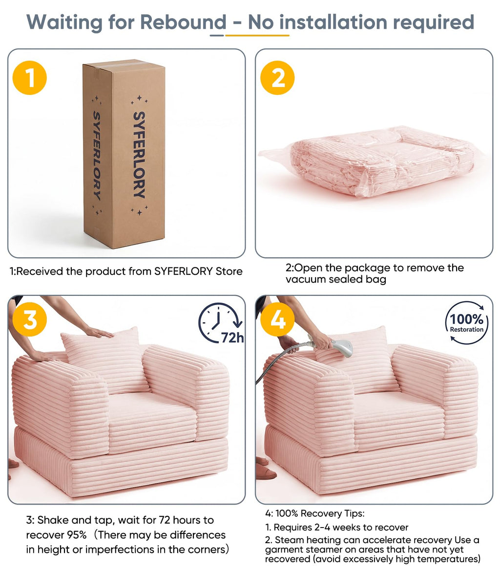 2 in 1 Convertible Sleeper Chair Folding Sofa Bed H3474